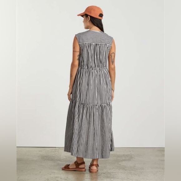 NEW Everlane Gingham Tiered Midi Dress XXS - Picture 5 of 7